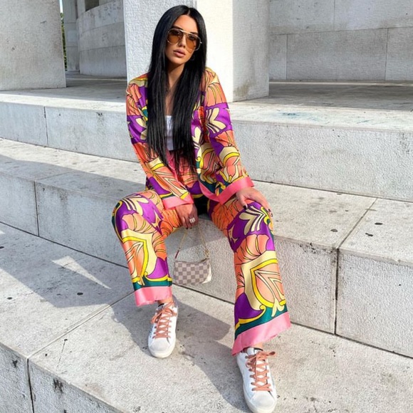 NWT Zara Pajama Style Printed Pants - Picture 10 of 14